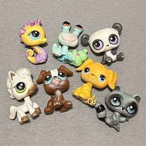 🤍 littlest pet shop / LPS lot of 7 DIRTY & DAMAGED pets